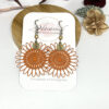 Boucles d'oreilles tournesols oranges sequins dorés par Odacassie