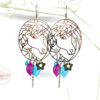 Boucles d'oreilles têtes de licorne strass argente turquoise violet étoile par Odacassie