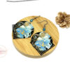 Boucles d'oreilles losanges et fleurs noir bleu turquoise doré par Odacassie