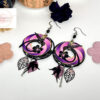 Boucles d'oreilles colombes et colibris esprit dreamcatcher attrape-rêves avec fleurs feuilles et perles par Odacassie