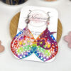 Boucles d'oreilles feu d'artifice et colibris asymétriques et multicolores par Odacassie les créations de Cassandre