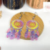 Boucles d'oreilles dreamcatcher multicolores fleurs et perles par Odacassie