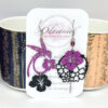 Boucles d'oreilles colibri fuchsia fleurs noires perle asymétriques par Odacassie