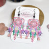 Boucles d'oreilles dreamcatcher cœurs multicolores fleurs perles asymétriques par Odacassie