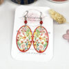 Boucles d'oreilles ovales fleurs multicolores perles laiton acier inoxydable par Odacassie