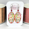 Boucles d'oreilles ovales fleurs multicolores perles laiton acier inoxydable par Odacassie