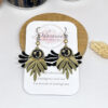 Boucles d'oreilles lunes étoiles feuilles perles doré noir pièce unique laiton acier inoxydable par Odacassie